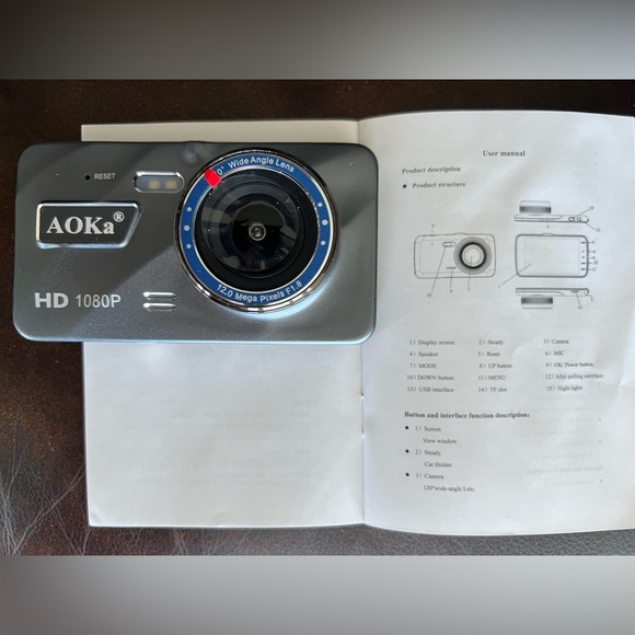 (NIB) 1080P Full HD Front and Rear Dash Camera with 32G Card, 4-In - Picture 7 of 7